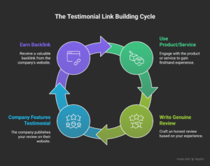the testimonial link building cycle