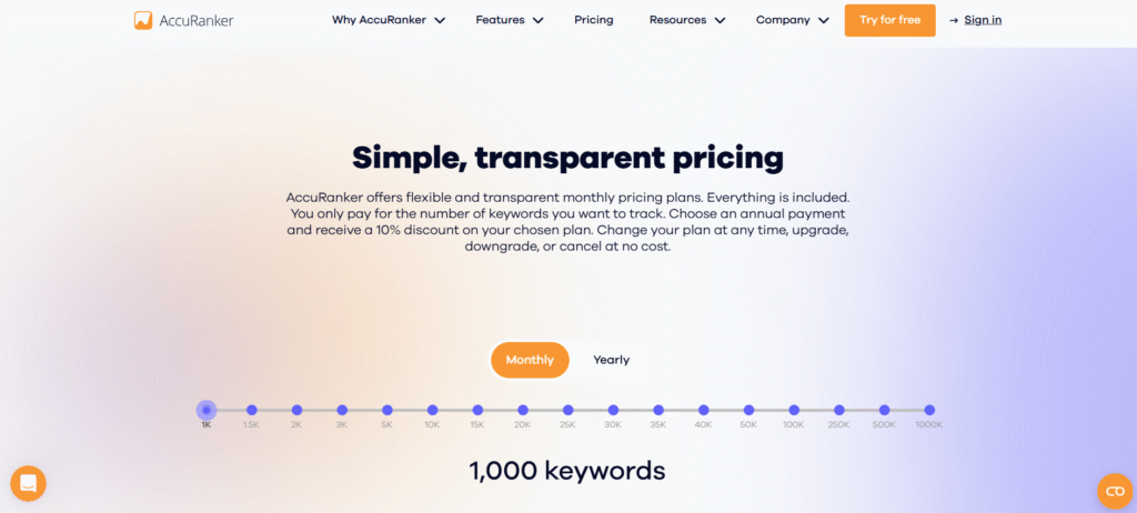 SEO ranking report by AccuRanker