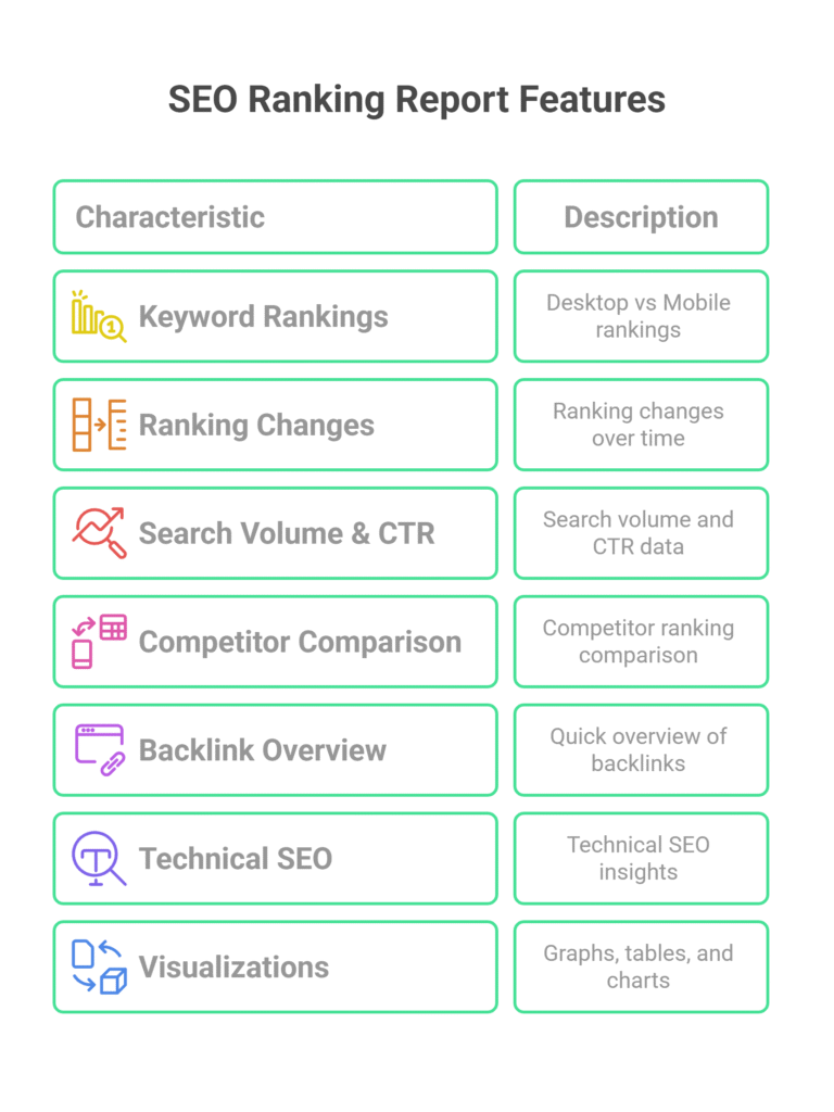 What an SEO Ranking Report Includes