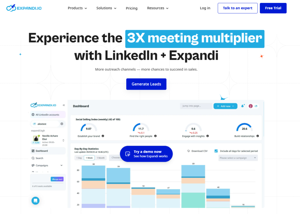 Expandi one of the best linkeding automation tools
