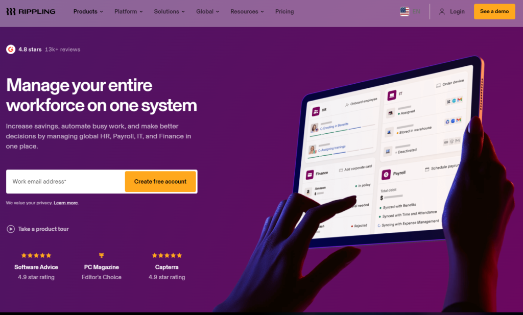 Rippling is one of the best HR management tools